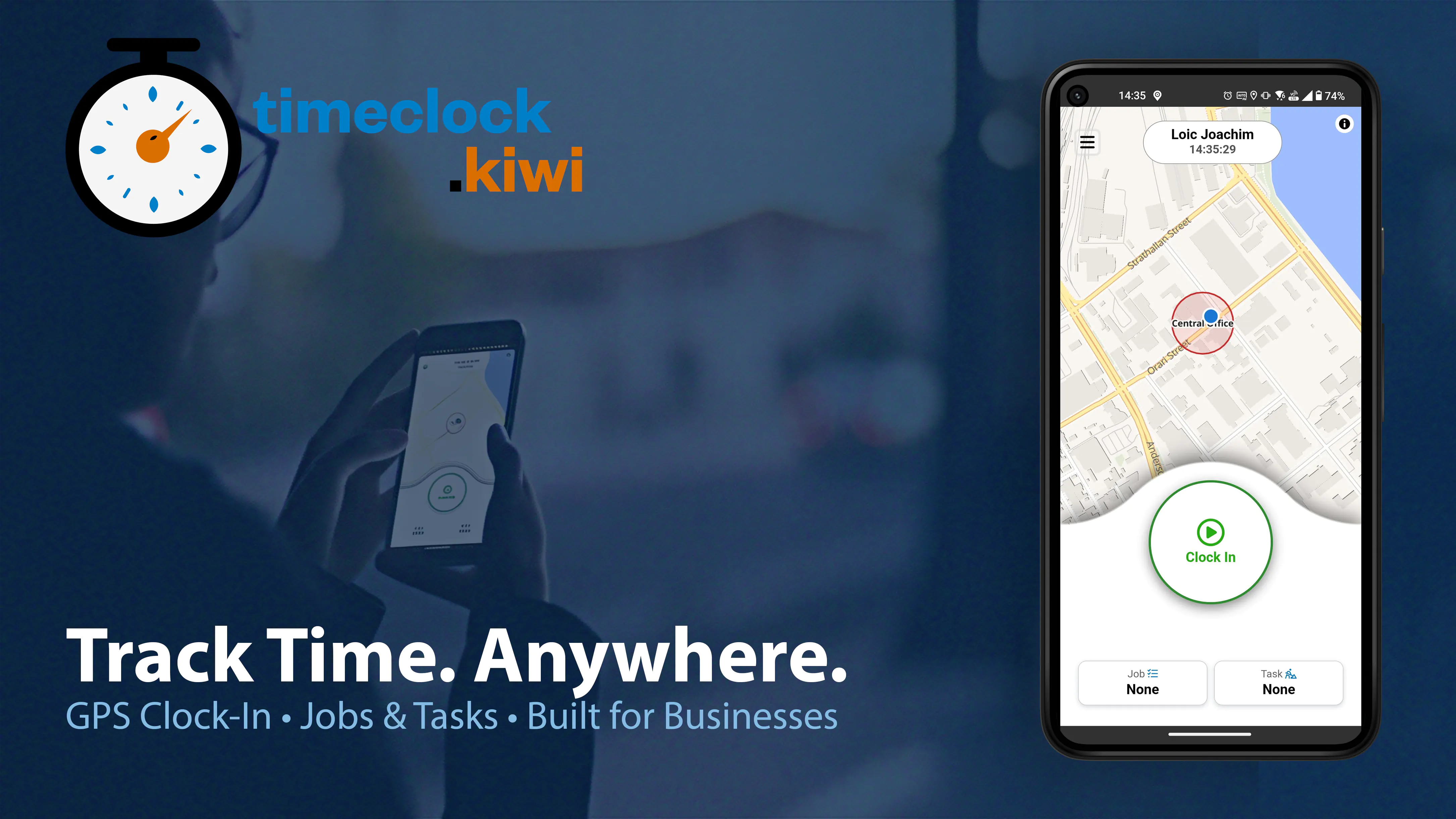 Timeclock Mobile app feature graphic