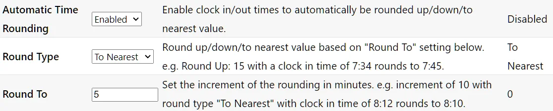 Automatic Time Rounding